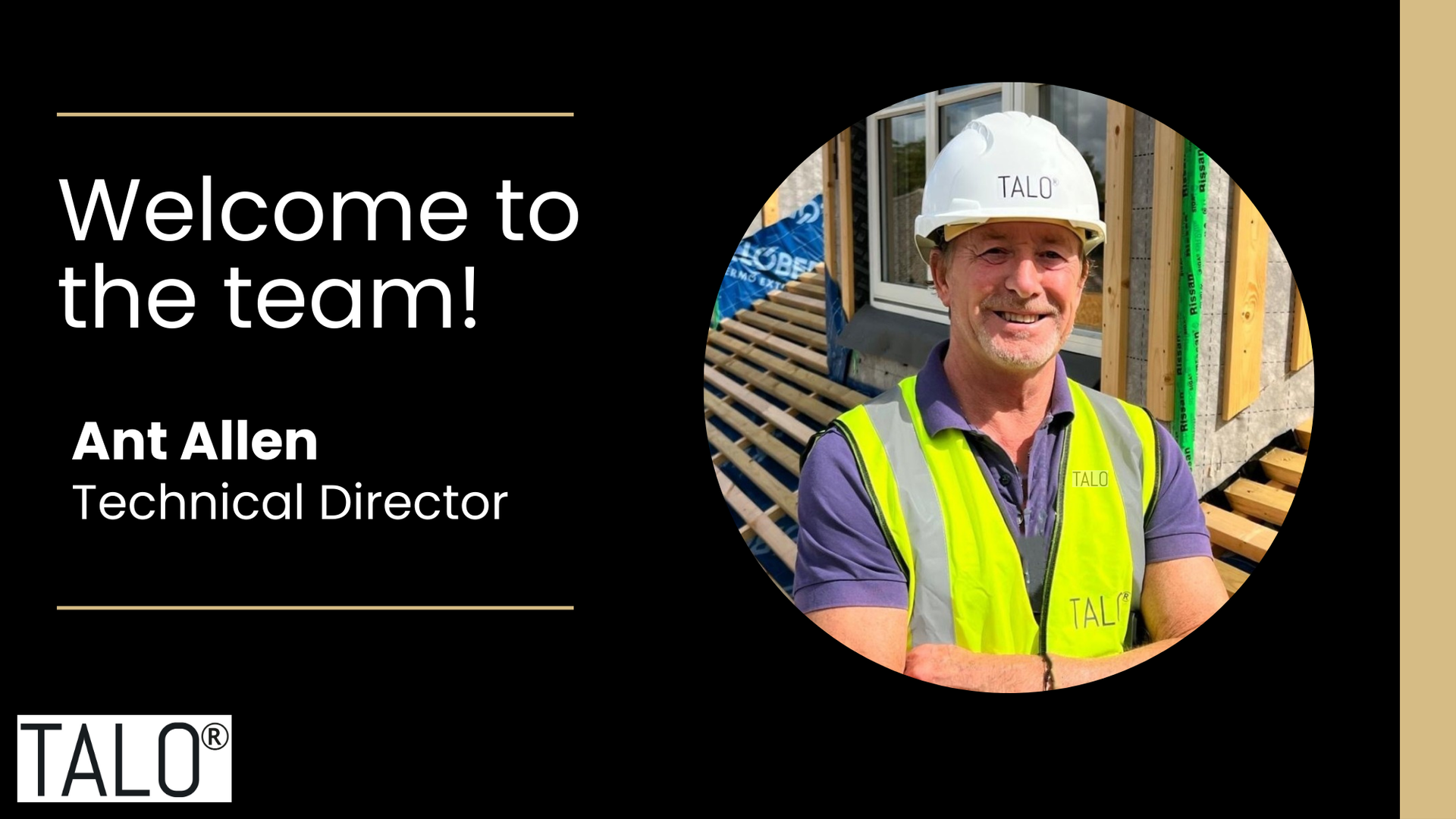 Offsite housing specialist TALO has appointed Ant Allen as Technical Director