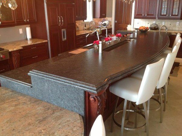Antiqued Grey Radius Island — Marble Counter Tops in Egg Harbor Township, NJ