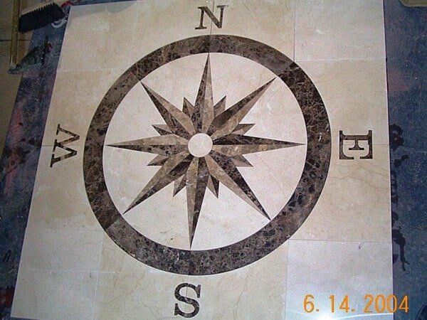 Compass Inlay — Marble Counter Tops in Egg Harbor Township, NJ