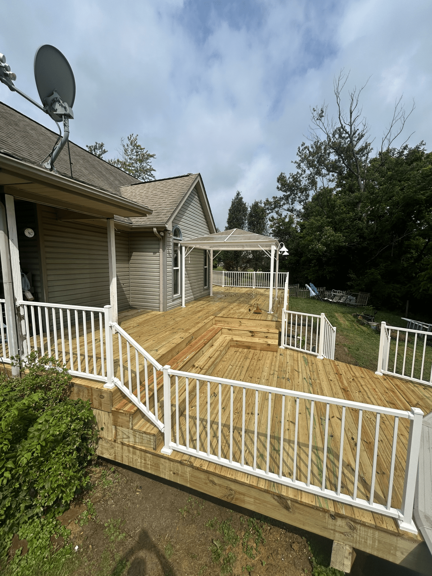 Modern composite decks with built-in lighting.
