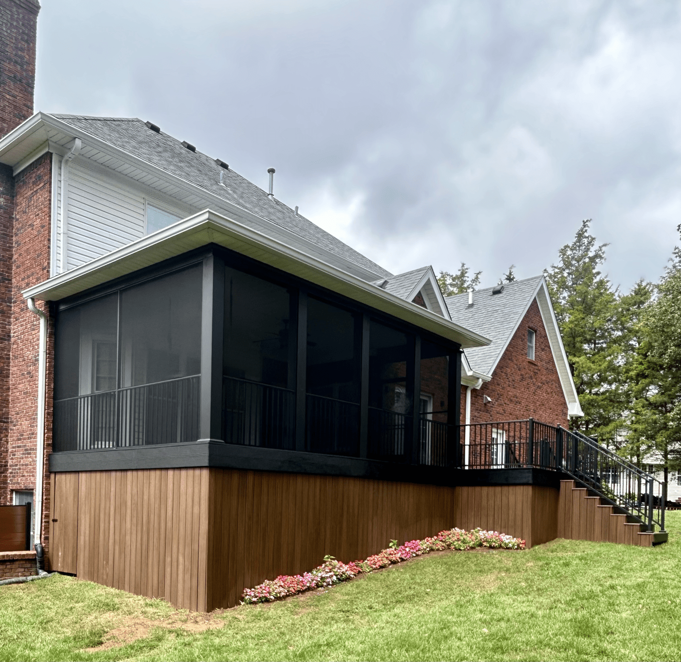 Modern composite decks with built-in lighting.