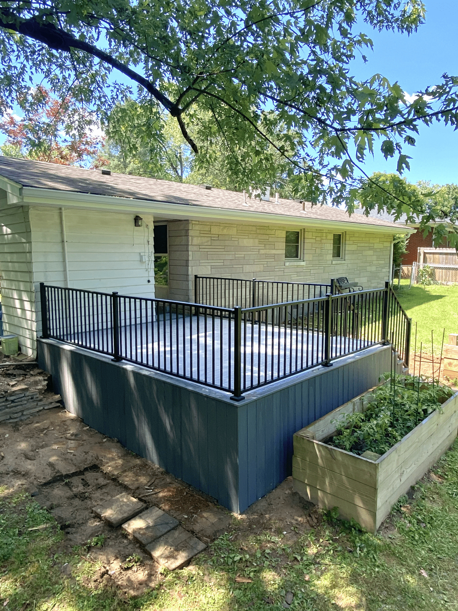 Modern composite decks with built-in lighting.