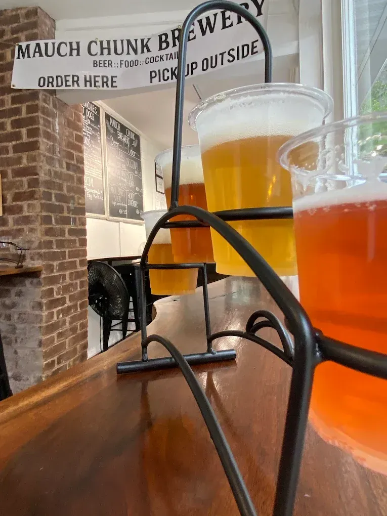 A flight of craft beer