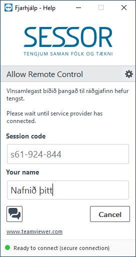 Fjarhjálp-Teamviewer