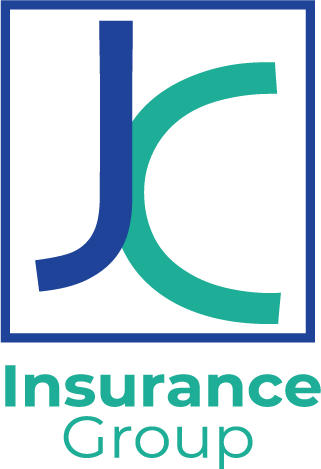 The logo for the jc insurance group is blue and green.