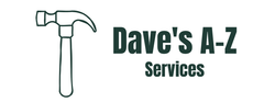 A dark green hammer icon next to the text "Dave's A-Z Services" on a white background.