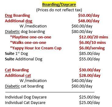 boarding pricing