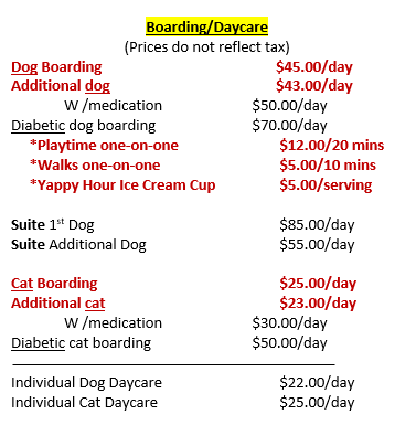 boarding pricing