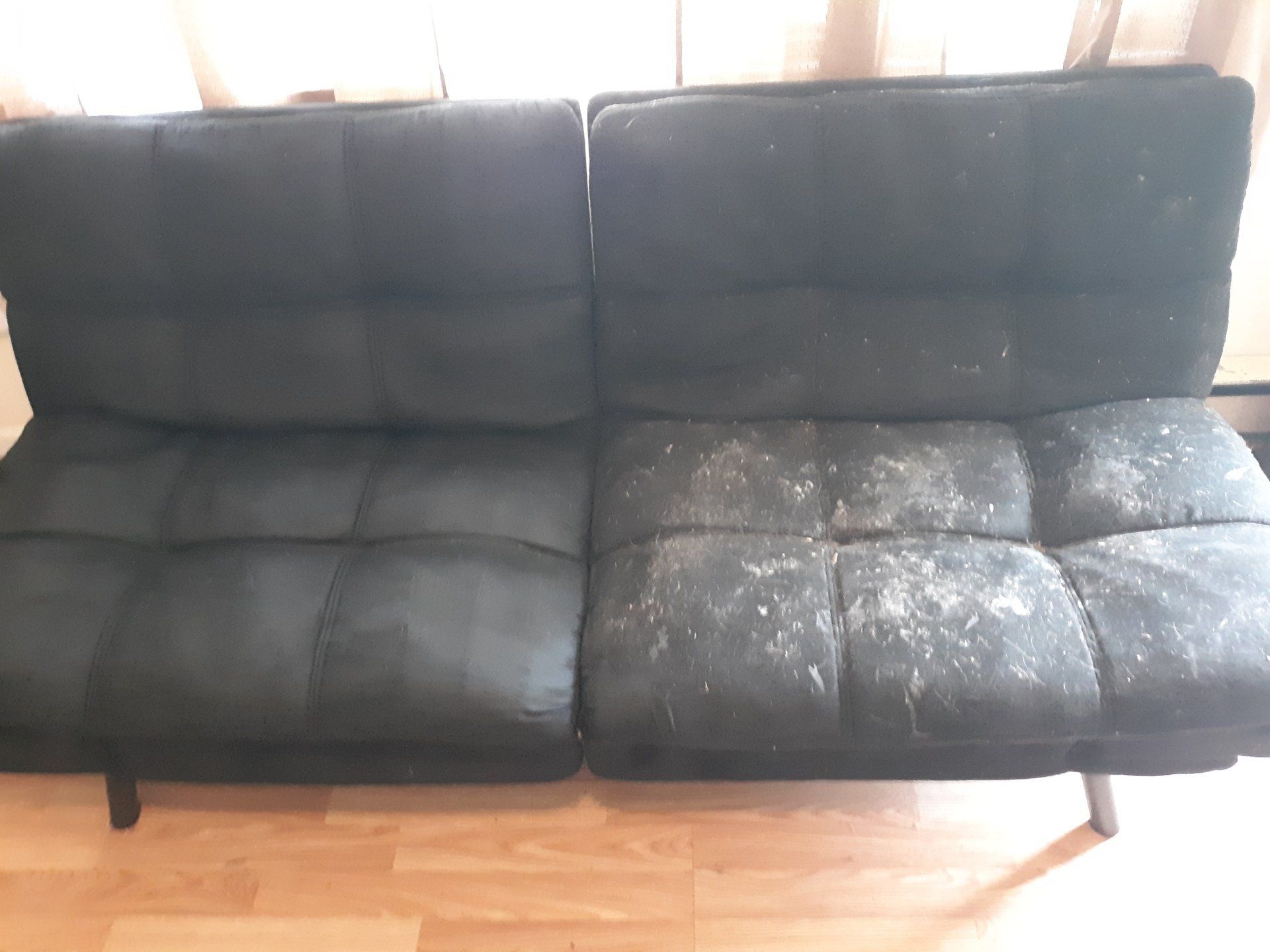 Dirty Sofa Before - Greenville, NC - Jansen Upholstery & Carpet Cleaning