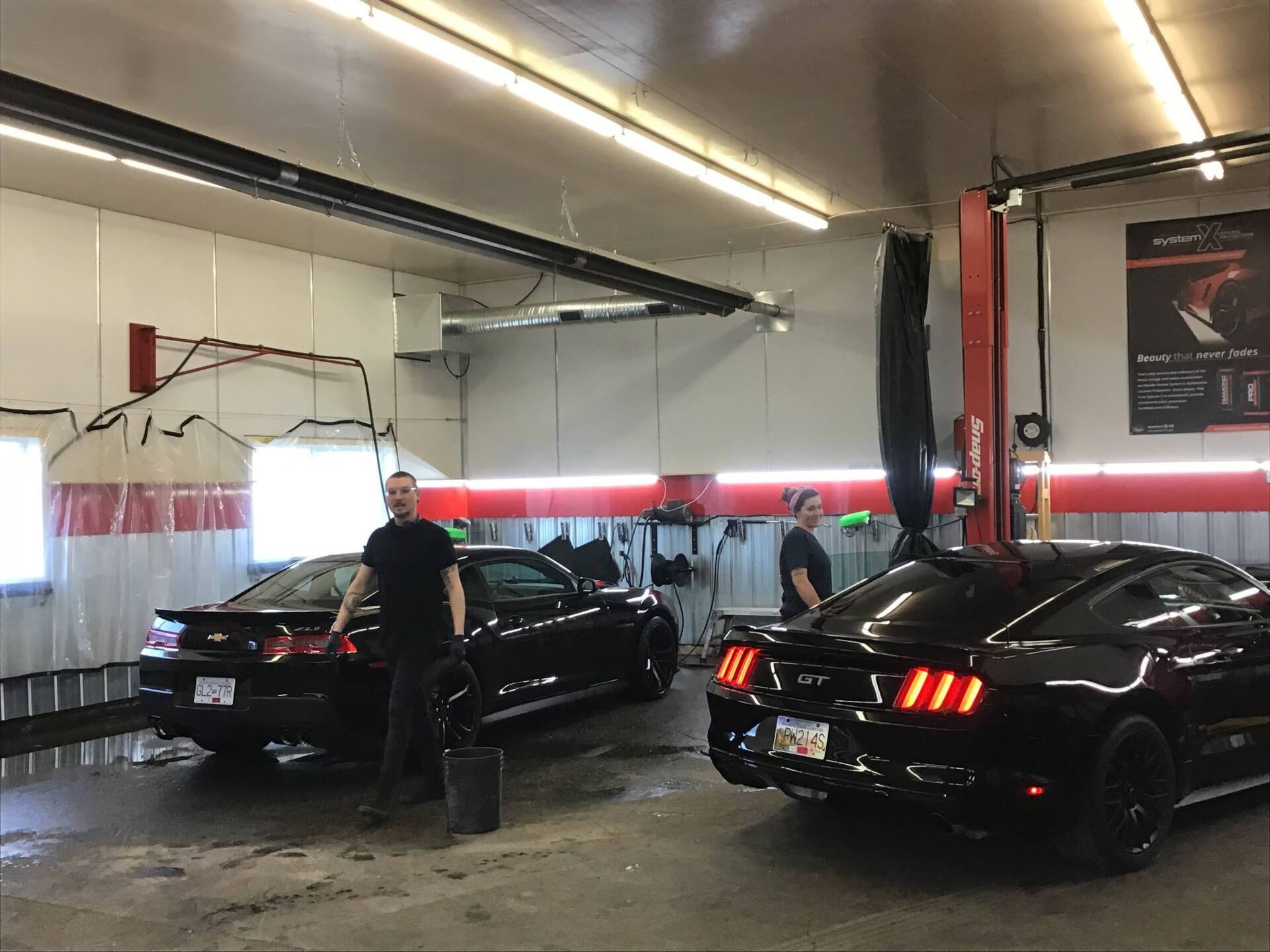Workers And Cars — Kamloops, BC — Kamshine Automotive Detailing Ltd.