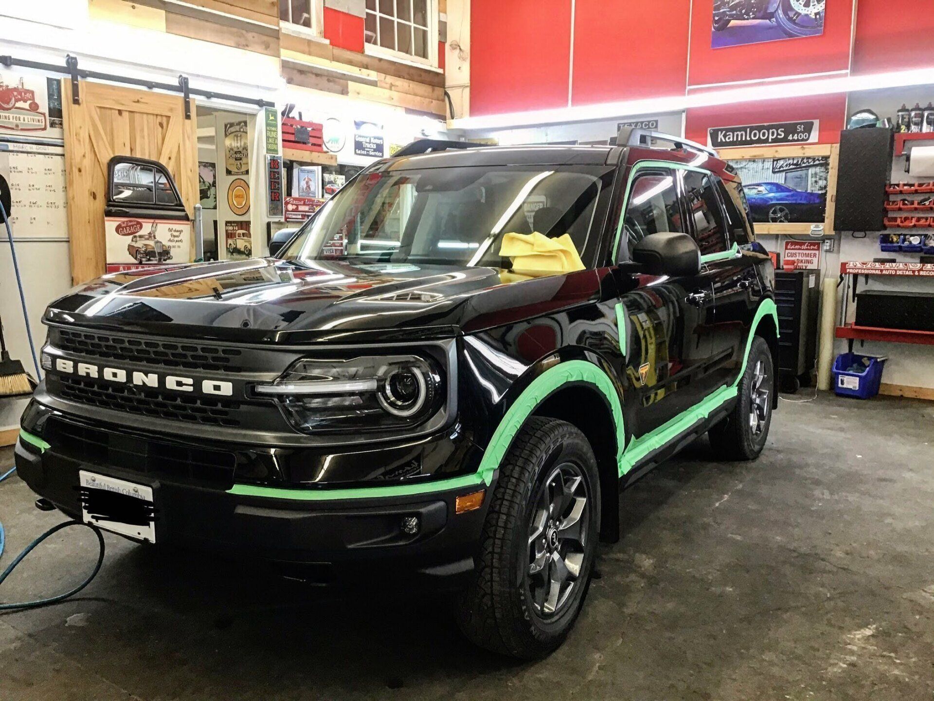 Black Car With Green Lining — Kamloops, BC — Kamshine Automotive Detailing Ltd.