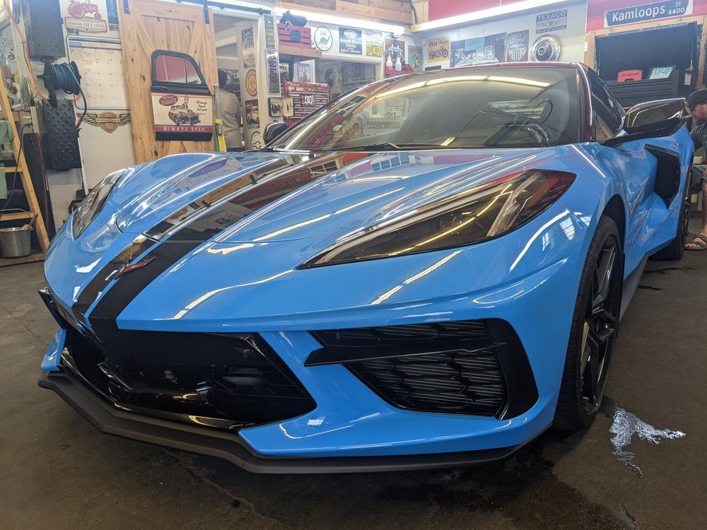 Front View of Blue Sports Car — Kamloops, BC — Kamshine Automotive Detailing Ltd.