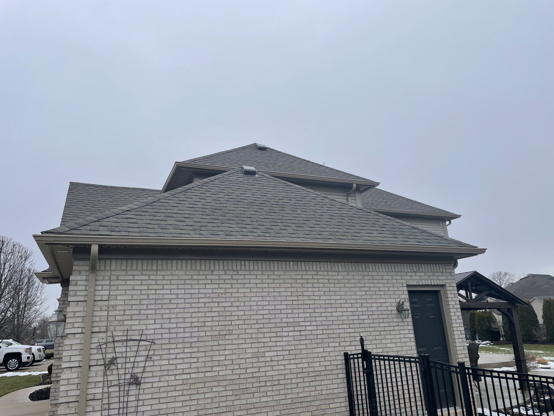 Back Side of the House Newly Installed Roof. Roofing Contractor Detroit. Roof Repair Near Me in Lansing