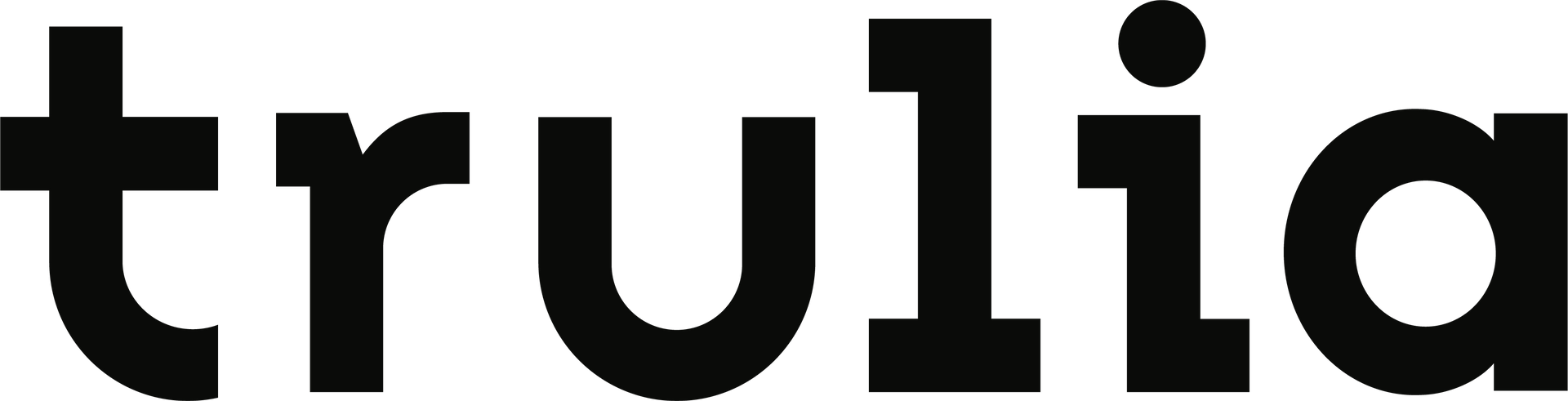 The word trulia is written in black letters on a white background.