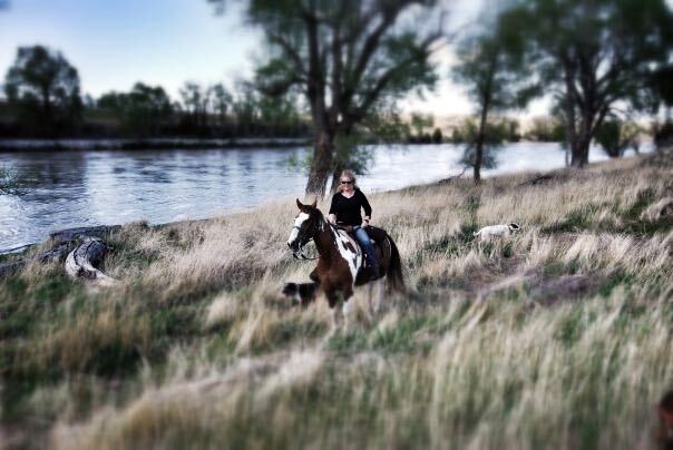 Horseback riding along the Yellowstone River
