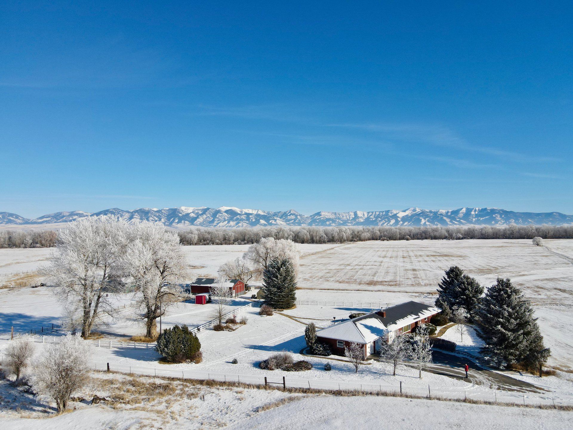 Bozeman fields during the winter