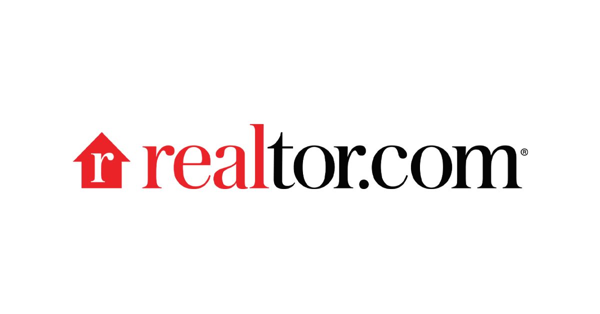 The realtor.com logo is red and black and has a house on it.