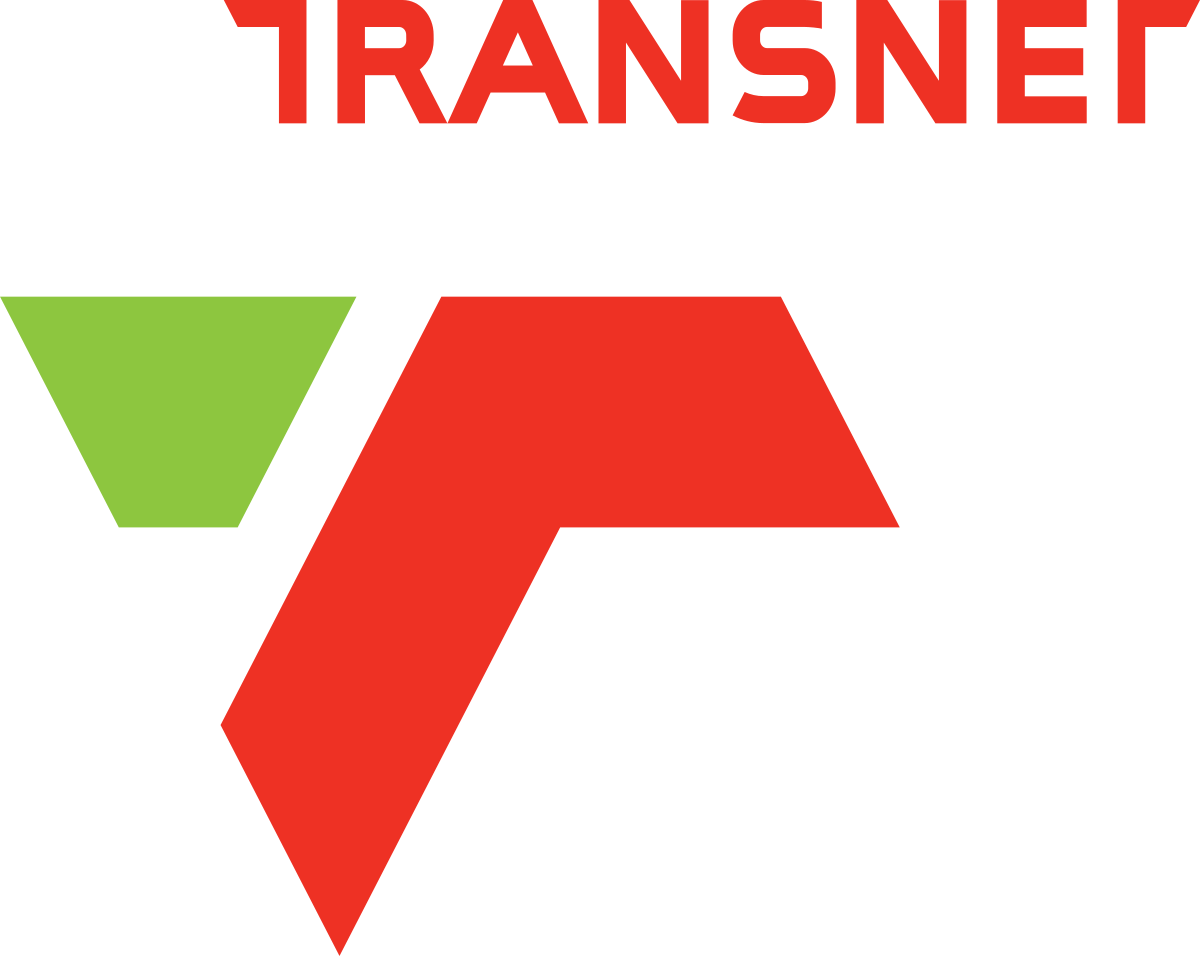 Transnet logo: Red and green geometric shape with 