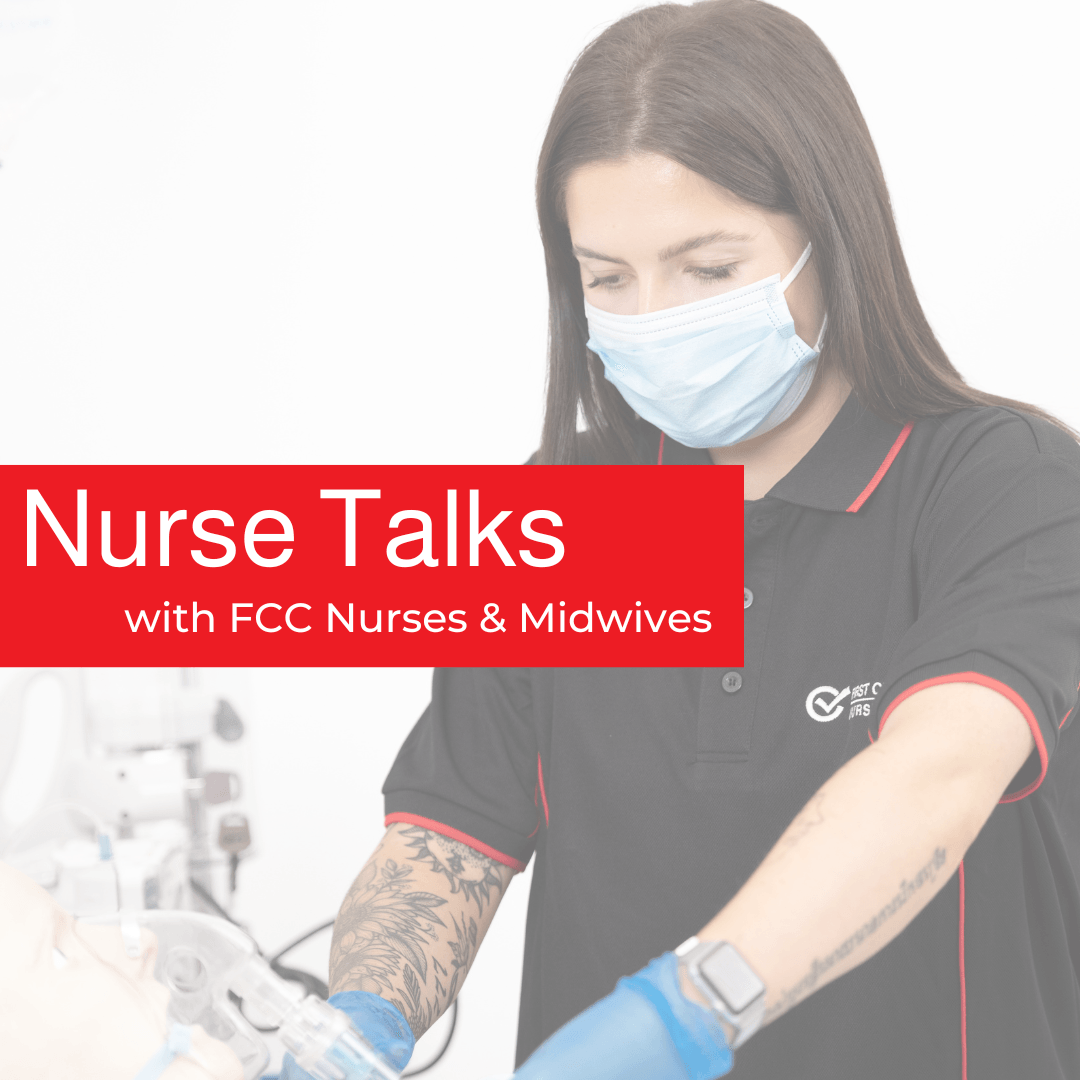 Nurse talks with fcc nurses and midwives