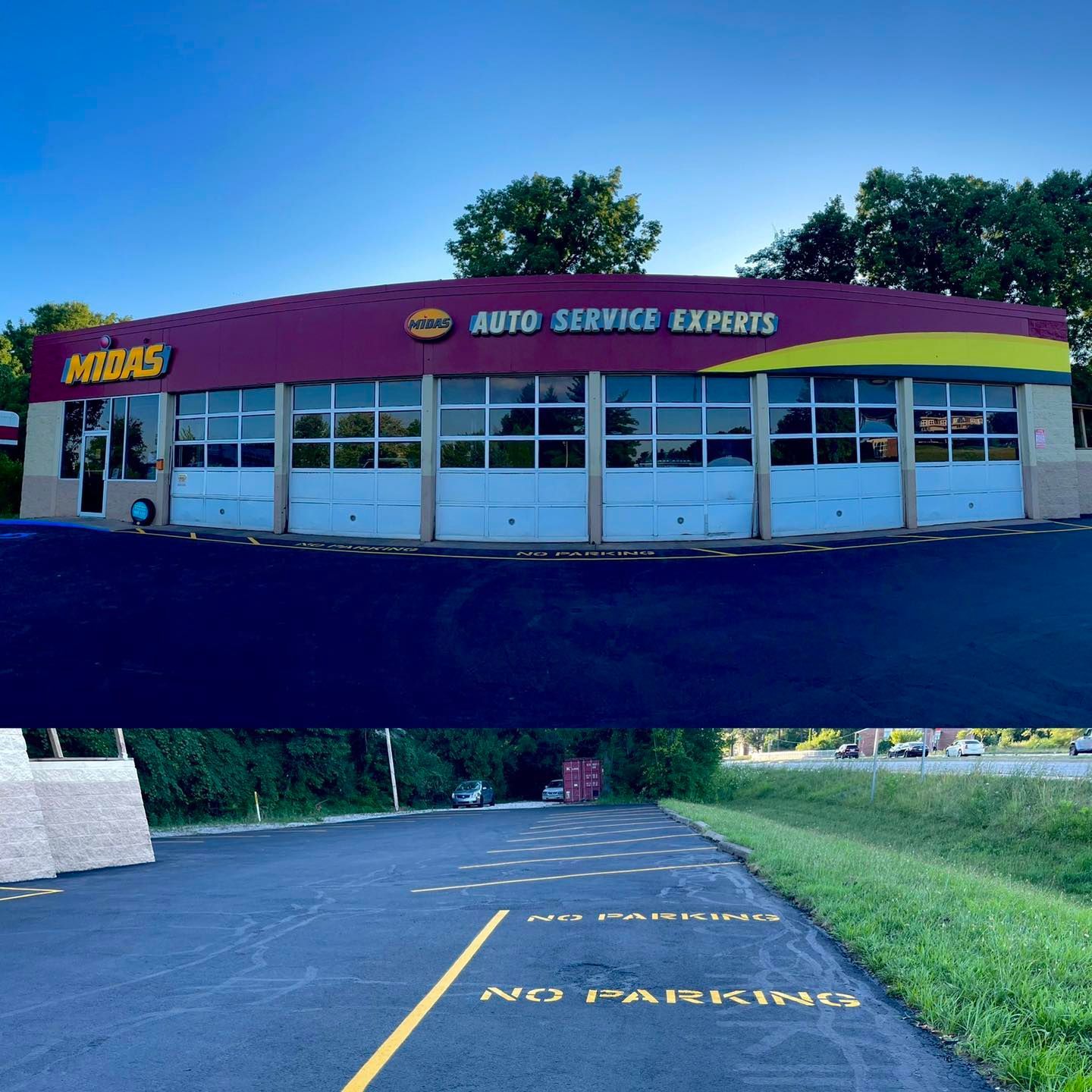 Midas Parking New Seal Coat — Bloomington, IN – Bloomington Seal Coating