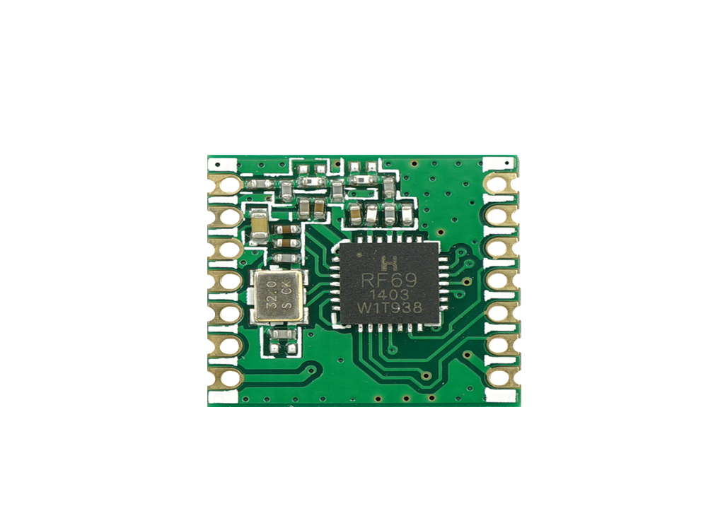 The RFM69CW is a RF transceiver module capable of operation over a wide frequency range, including the 315,433, 868 and 915MHz license-free ISM (Industry Scientific and Medical) frequency bands. All major RF communication parameters are programmable and most of them can be dynamically set. The RFM69CW offers the unique advantage of programmable narrow-band and wide- band communication modes.