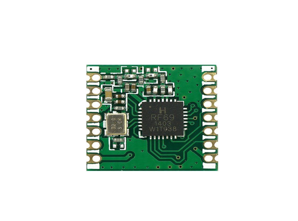 The RFM69W is a highly integrated RF transceiver capable of operation over a wide frequency range, including the 433, 868 and 915 MHz license-free ISM (Industry Scientific and Medical) frequency bands. Its highly integrated architecture allows for a minimum of external components whilst maintaining maximum design flexibility. All major RF communication parameters are programmable and most of them can be dynamically set.