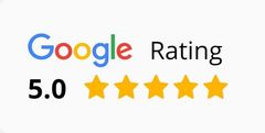 A google rating of 5.0 stars