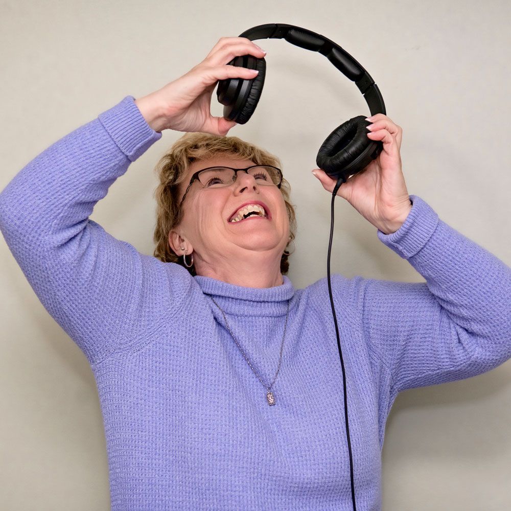 Cathy Barker with her dog