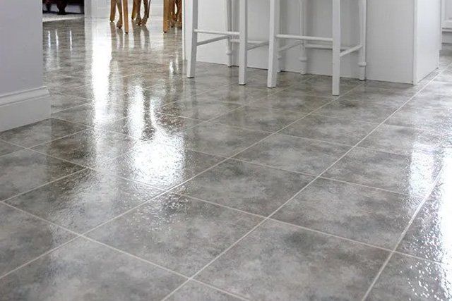 Slate texture vinyl flooring a popular choice for modern kitchens and bathrooms; Shutterstock ID 126295289; PO: N/A; Job: RDL; Client: N/A; Other: RDL