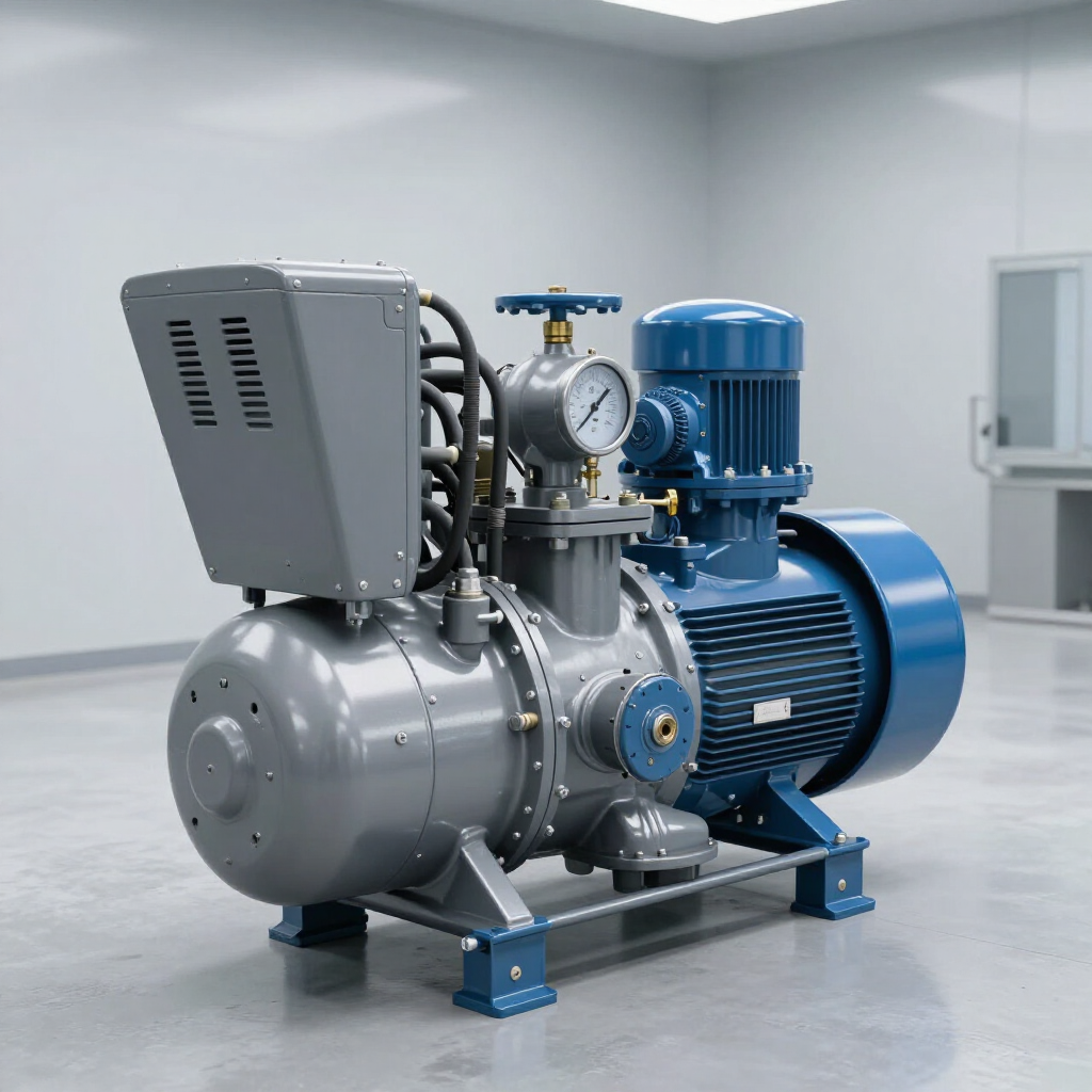 Compresor industrial en instalación fija