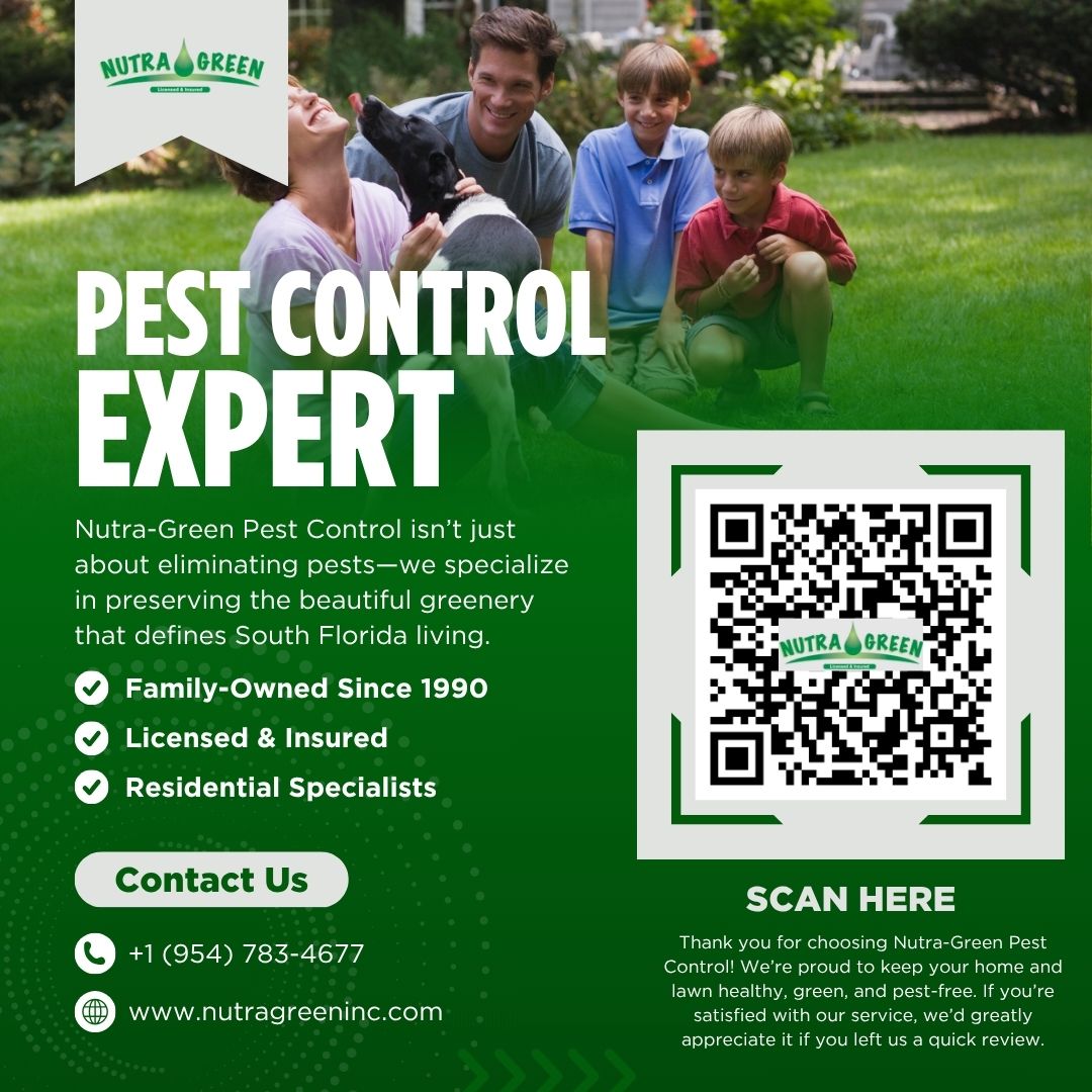 A poster for a pest control expert with a qr code.