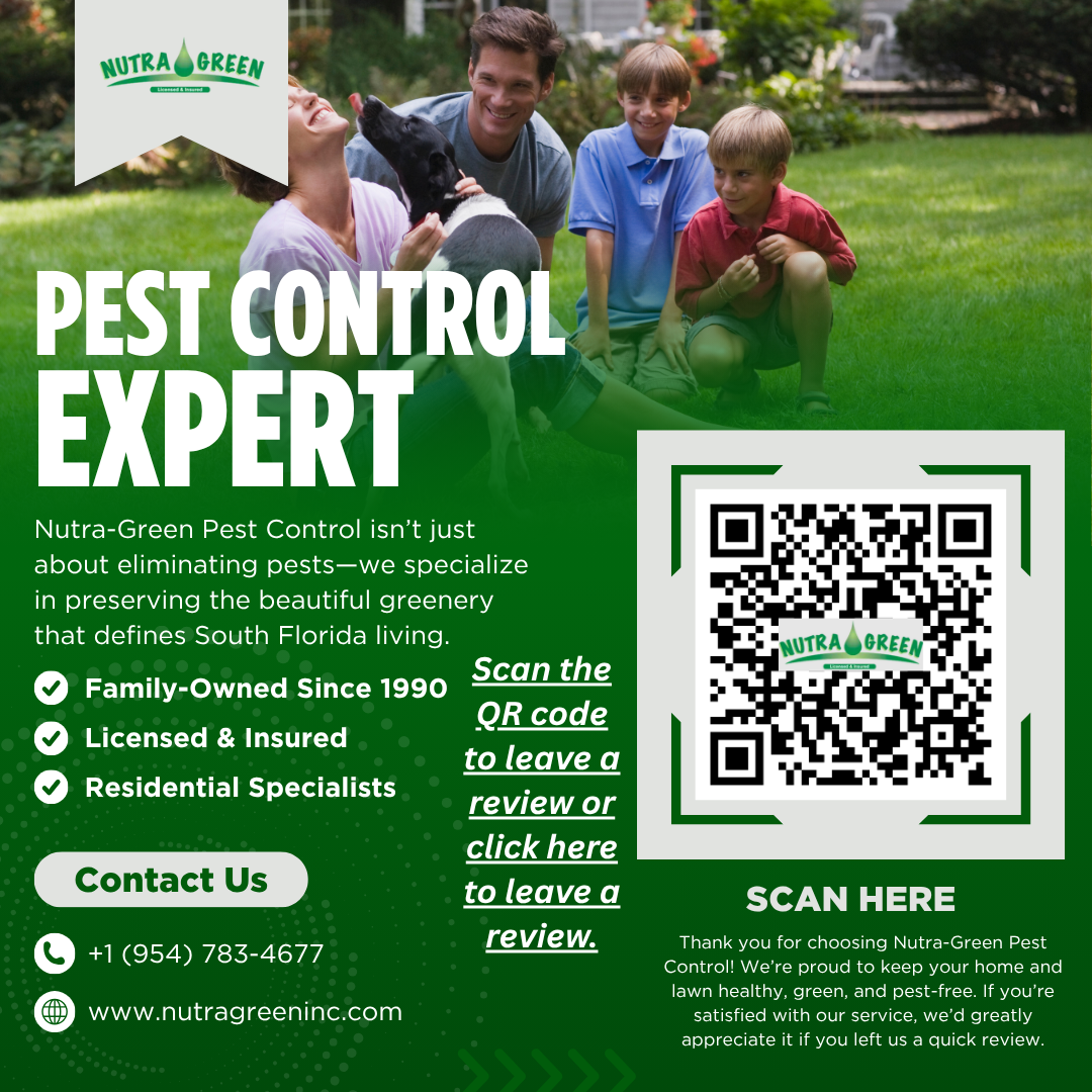 A poster for a pest control expert with a qr code.