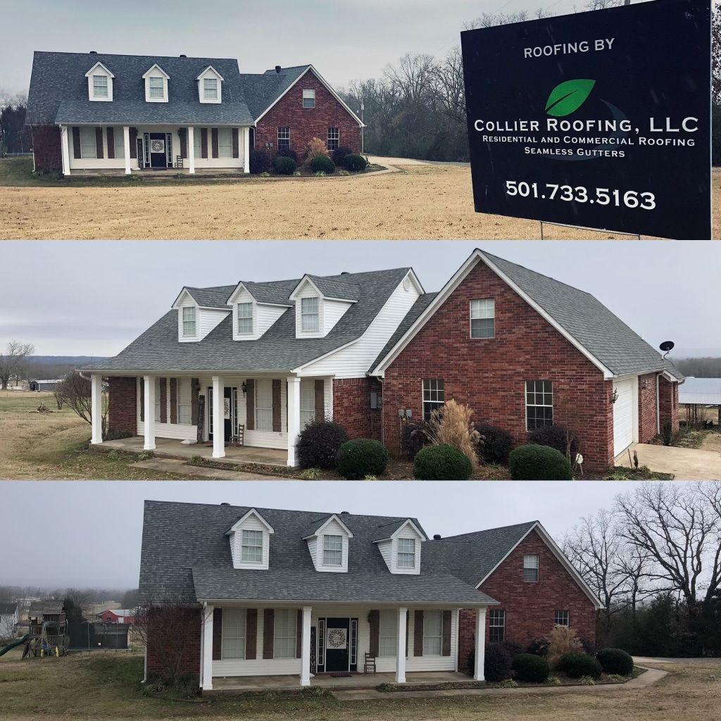 A house with a roof that has been installed by collier roofing llc