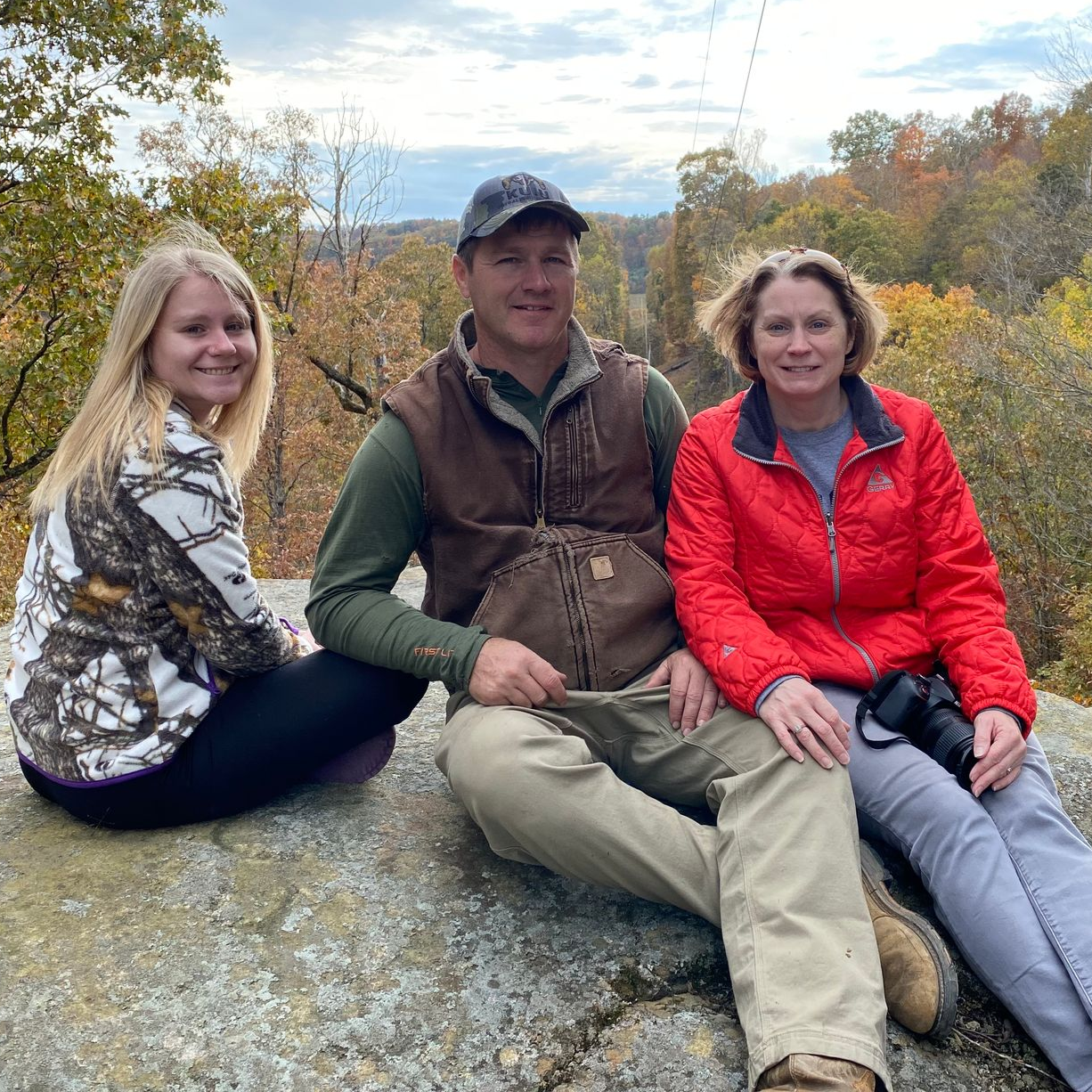 Republican Party Candidate for West Virginia State Senate Jason Harshbarger with wife and daughter
