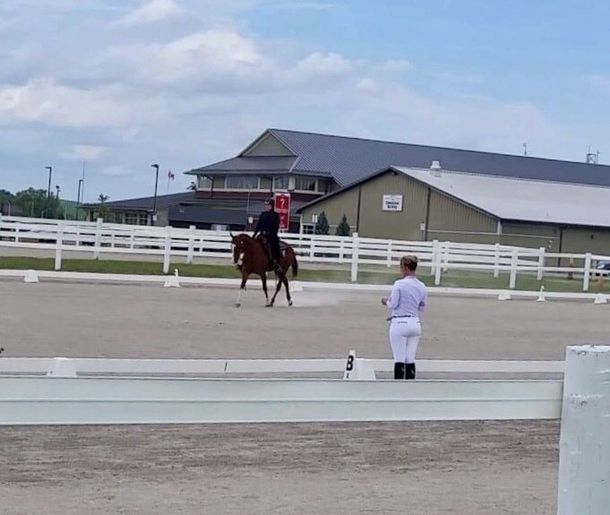 Ashley calling a Western Dressage test for one of her students