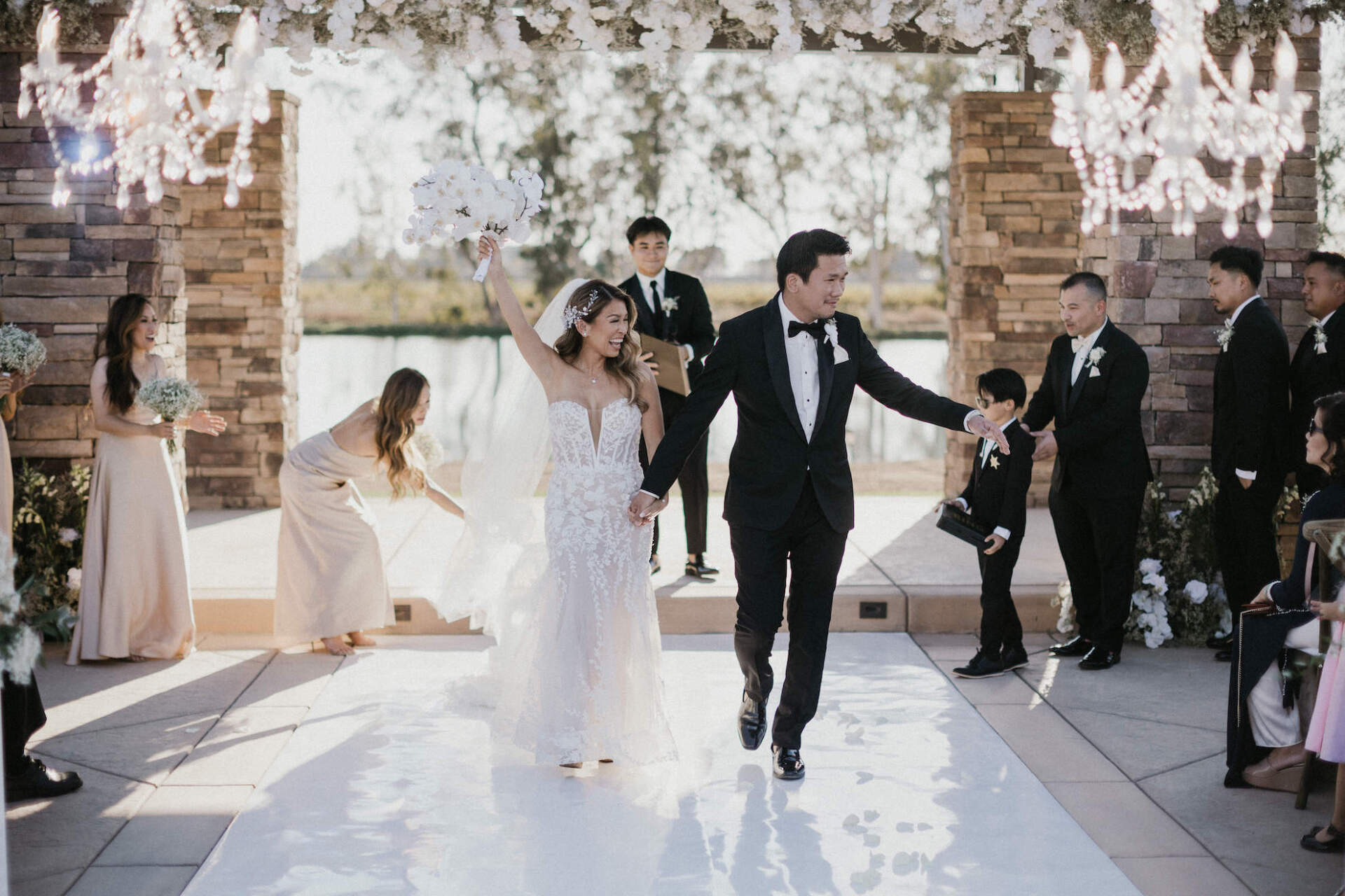 Lakeview Estates Bride and Groom at Wedding Ceremony