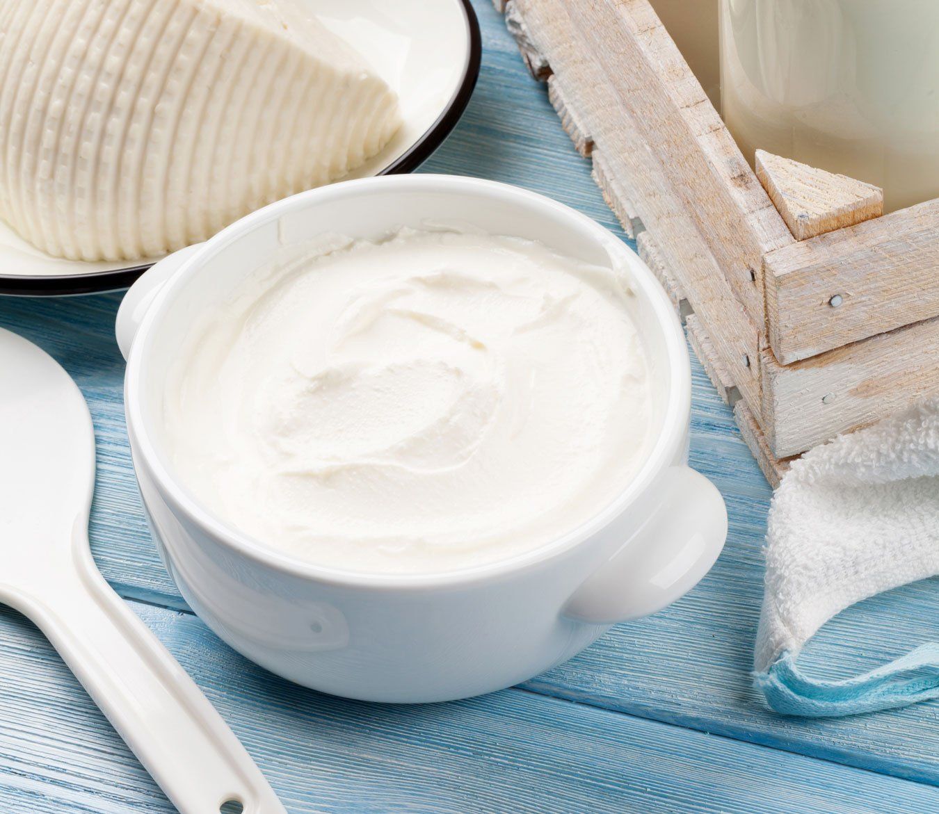 bowl of  white yogurt