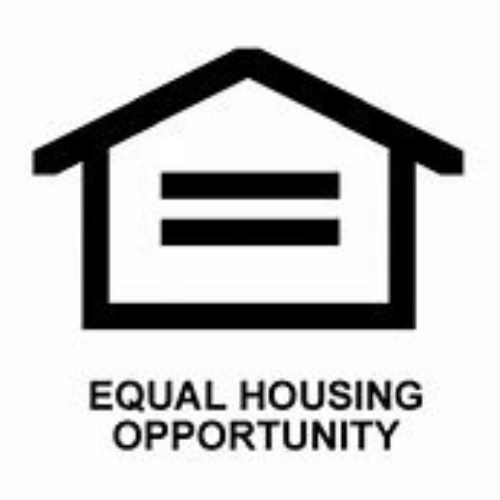 A black and white logo for equal housing opportunity.