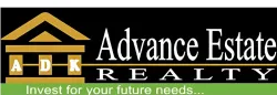 The logo for advance estate realty says invest for your future needs