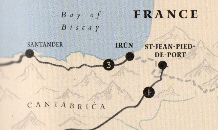 An example of the hill illustrations used in the route maps for the DK book Walking the Camino de Santiago