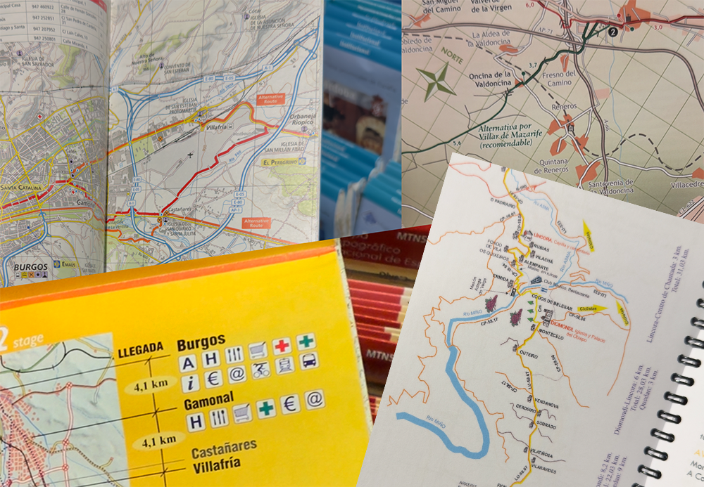 A collection of competitors map titles covering the Camino de Santiago. Part of the initial research during initial map research for the DK book 