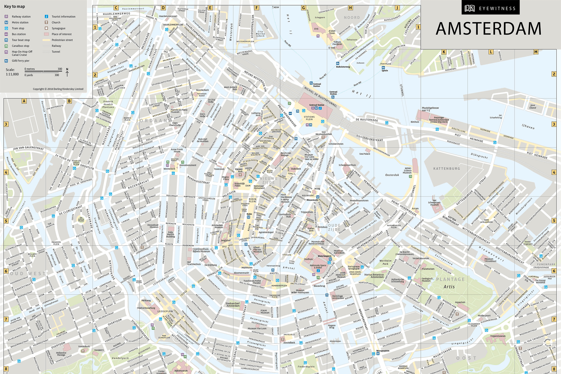 A large sheetmap of Amsterdam