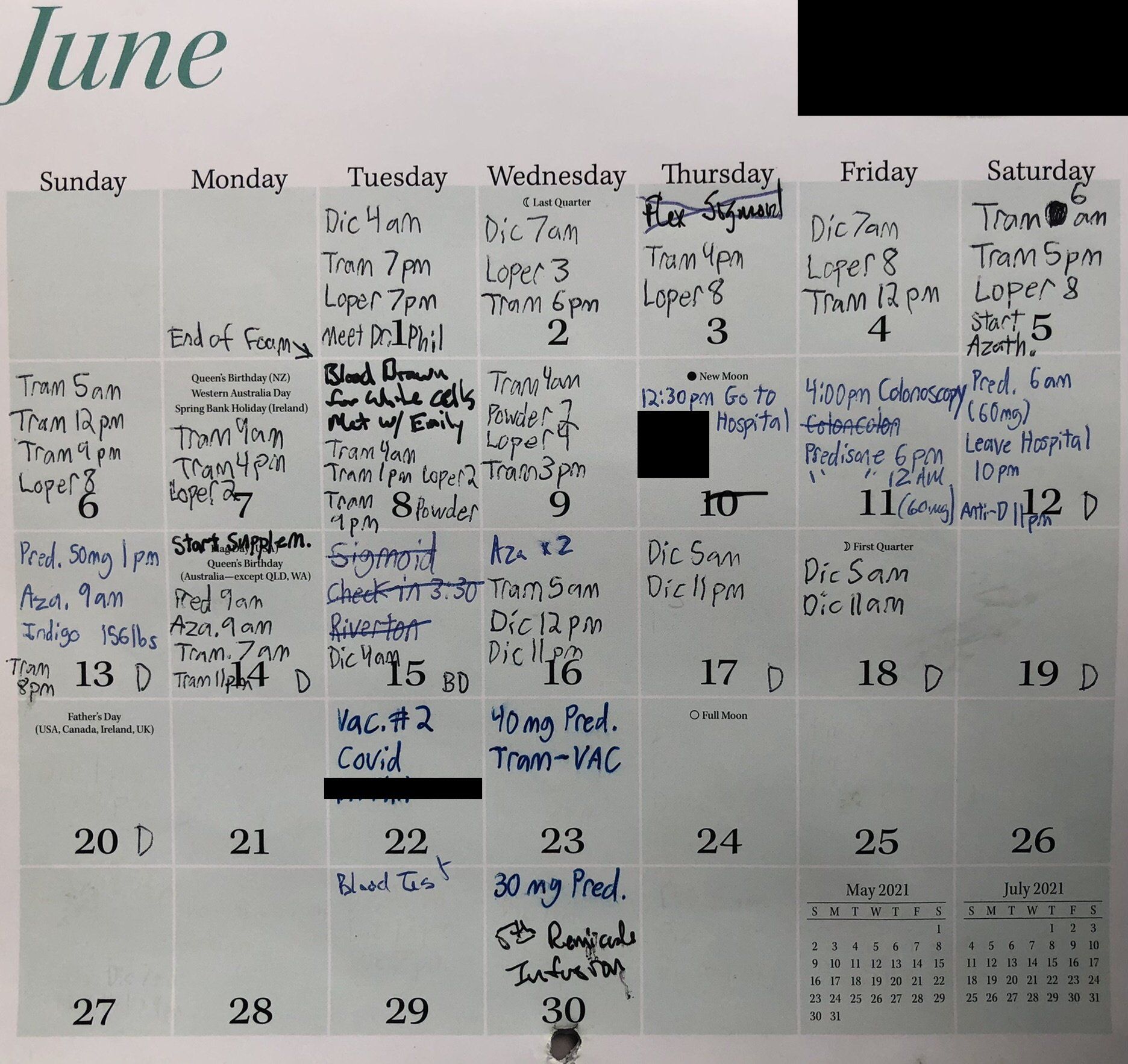 Calendar, GI Cure, Ulcerative Colitis
