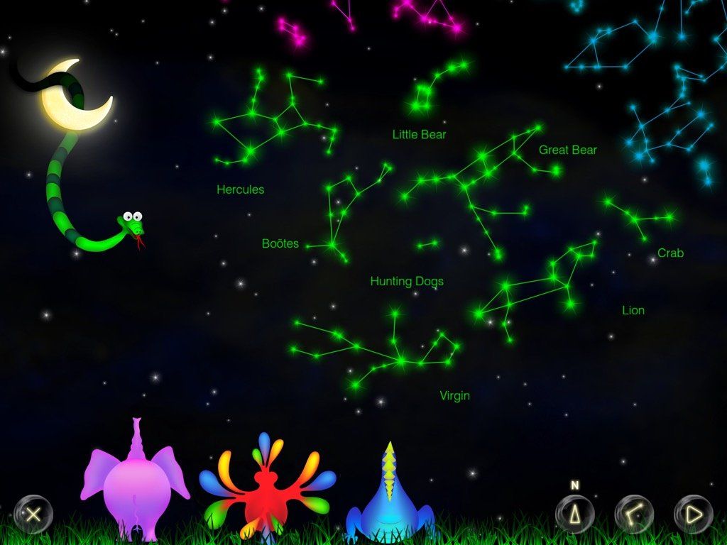 Learn the constellations with Kiwaka - Astronomy game for kids - app by by LANDKA ®