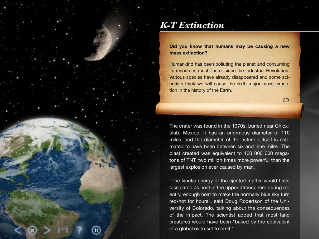 K-T Extinction - Back in Time Screenshot - Universe, Earth and World History - App by LANDKA ®