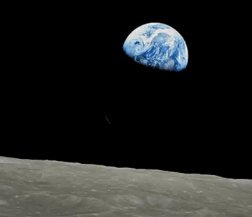 The crew of the Apollo 8 were the first to witness the Earth rising from the moon.