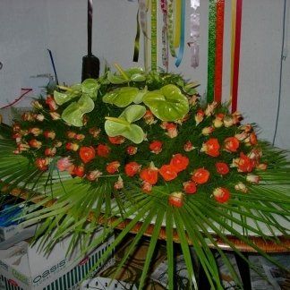composizione fiori con anthurium