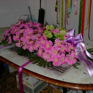 composizione gerbere rosa