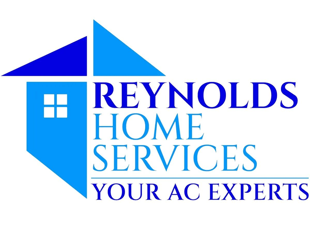 Logo for Reynolds Home Services, a blue house with text 