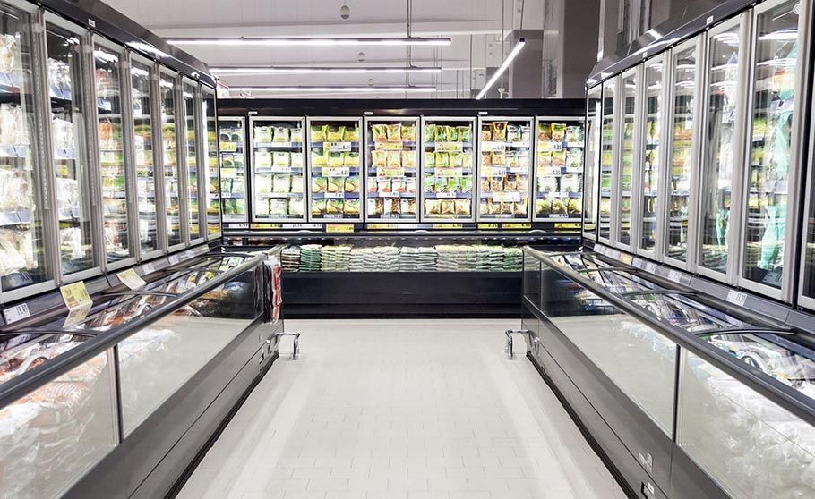 Rows of Refrigerated Grocery Display Cases — Premiair Refrigeration, Air Conditioning & Electrical in Tamworth, NSW